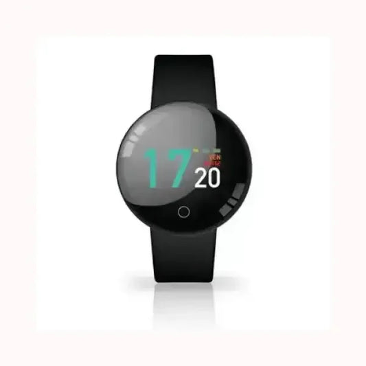 Smartwatch TECHMADE nero con display rotondo digitale e cinturino in silicone
