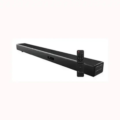 Soundbar Techmade nera con telecomando per audio di alta qualità e design moderno