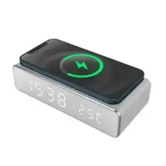 Techmade Sveglia con Ricarica Wireless Smartphone 15W Siver Accessori telefonia