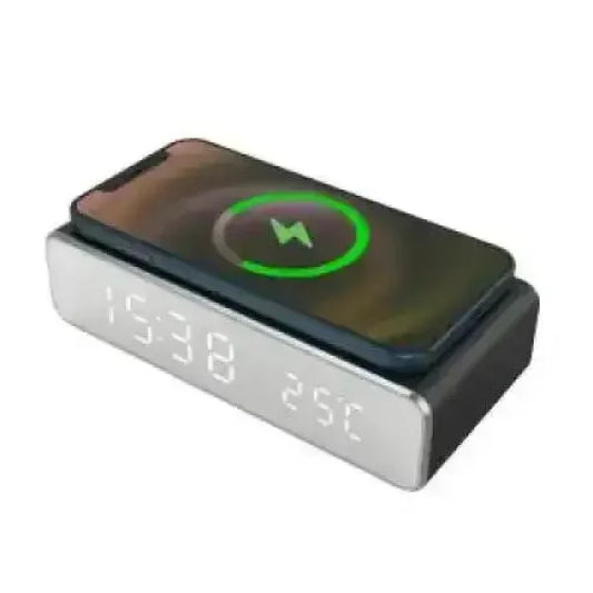 Techmade Sveglia con Ricarica Wireless Smartphone 15W Nera Accessori telefonia