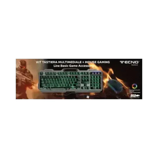 TECNO KIT TASTIERA+MOUSE GAMINGCON FILO LED RGB USB TC-BG2006 Kit Tastiera + Mouse