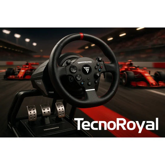 Thrustmaster Volante T598 +Pedaliera PC/PS4/PS5 in formula 1 con la scritta in basso TecnoRoyal