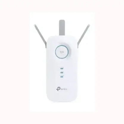Ripetitore range extender WiFi TPLINK bianco con tre antenne esterne pulsante WPS e indicatori LED frontali