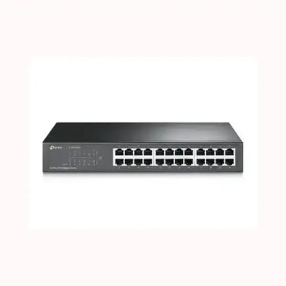 Switch Ethernet 24 porte TPLINK con chassis metallico nero ideale per reti aziendali e uffici