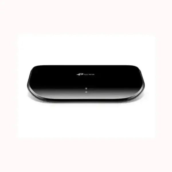 Switch TPLINK nero compatto 5 porte Gigabit per rete domestica design sottile con indicatori LED