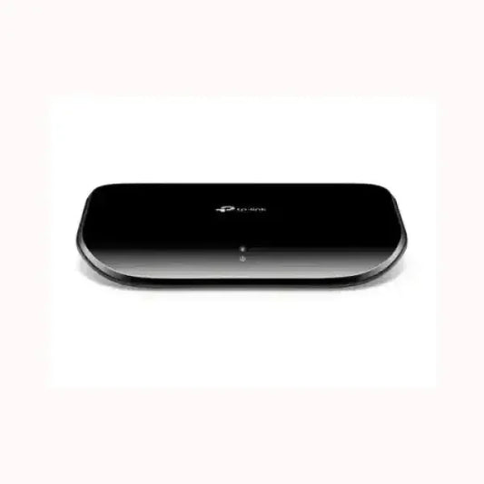 Switch TPLINK nero compatto 5 porte Gigabit per rete domestica design sottile con indicatori LED