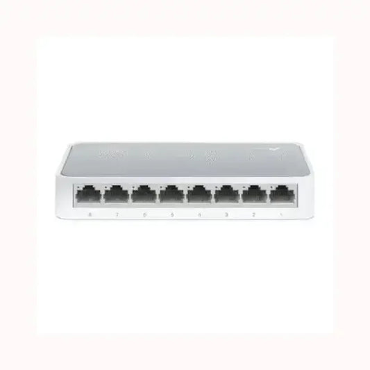 Switch Ethernet 8 porte TPLINK bianco compatto per rete domestica e ufficio design desktop