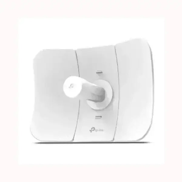 Access Point esterno direzionale bianco TPLINK con antenna centrale e staffa di montaggio per esterni
