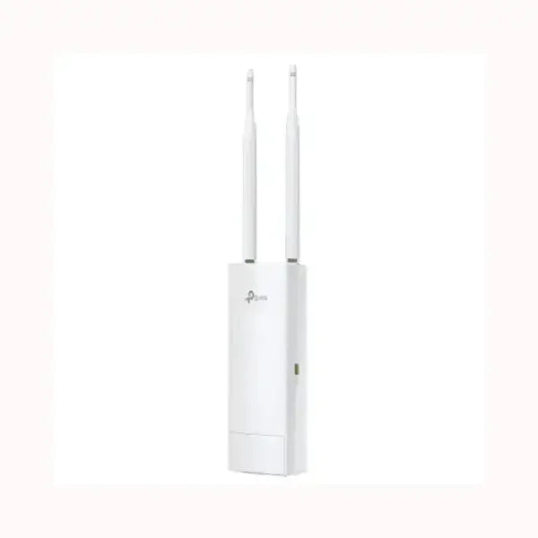TPLINK Access Point esterno bianco con due antenne, design compatto per montaggio a parete e copertura WiFi