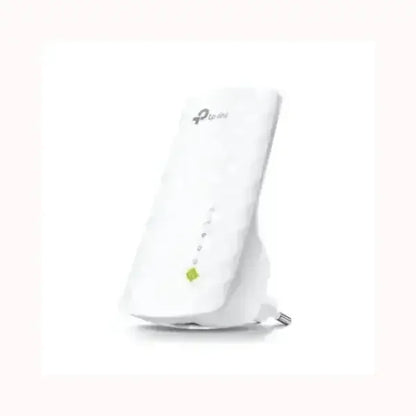 Ripetitore WiFi TPLINK bianco a spina con indicatori LED verticale per estendere copertura rete domestica