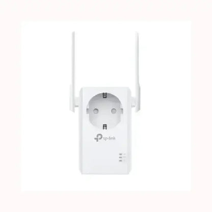 Ripetitore WiFi TPLINK con presa passante Schuko bianco e due antenne esterne per estendere copertura domestica