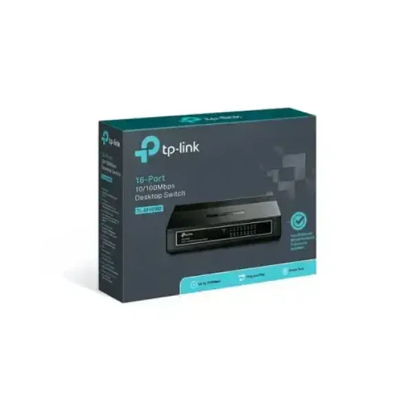 TPLINK Switch desktop 16 porte 10 100Mbps in confezione per rete LAN ufficio e casa