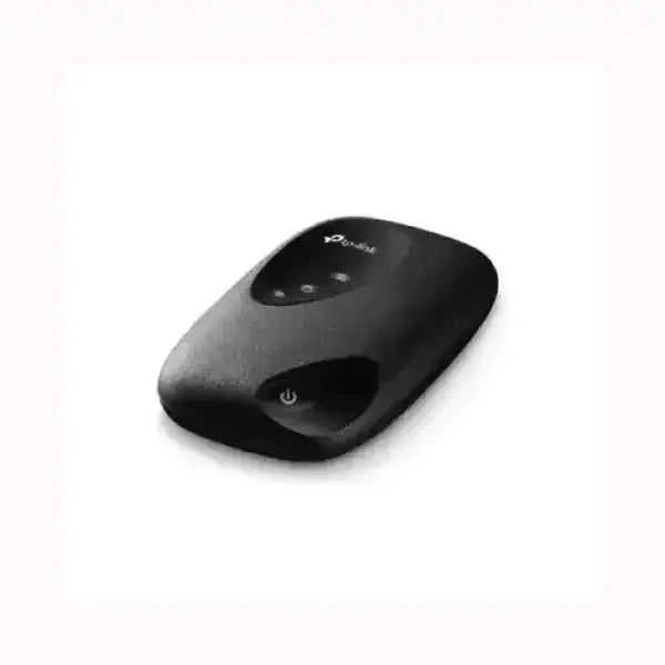 Router portatile nero TP-Link TPLINK con design compatto e tasto di accensione