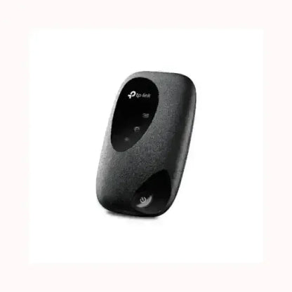 Router wireless portatile TPLINK nero con design compatto e indicatori LED per connessione stabile