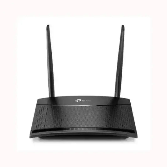 Router wireless nero TPLINK con due antenne esterne per connessione internet veloce
