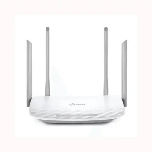 Router wireless bianco con quattro antenne TP-LINK per connessione internet veloce