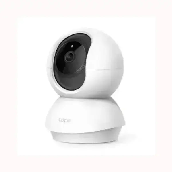 Telecamera di sorveglianza bianca TPLINK con obiettivo nero e design compatto per la sicurezza domestica