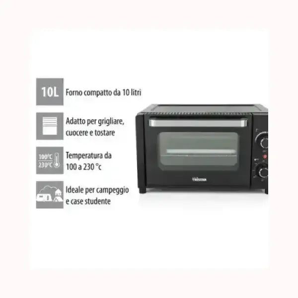 Fornetto TRISTAR compatto da 10 litri con temperatura da 100 a 230 gradi per grigliare e tostare
