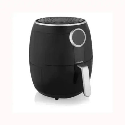 Friggitrice ad aria Tristar nera compatta con manico argento e controllo circolare frontale