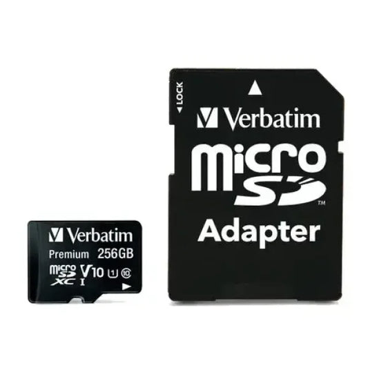 Verbatim Micro SD 256Gb con Adattatote 44087 CL10 Micro SD