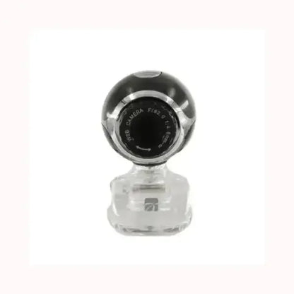 Webcam Xtreme nera con supporto trasparente e design compatto per videochiamate e streaming