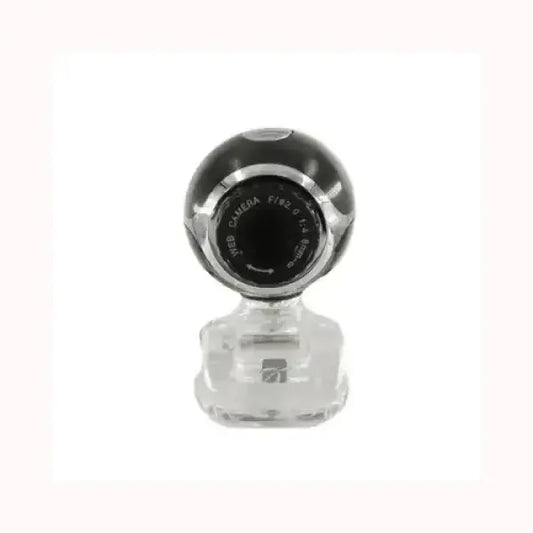 Webcam Xtreme nera con supporto trasparente e design compatto per videochiamate e streaming