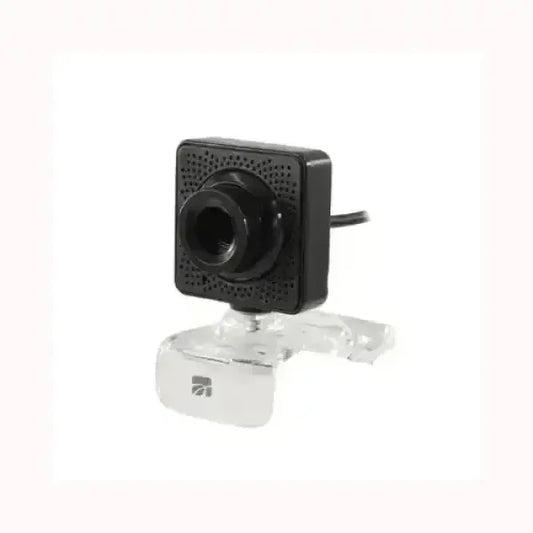 WEBCAM Xtreme compatta con supporto trasparente e design quadrato nero con cavetto integrato