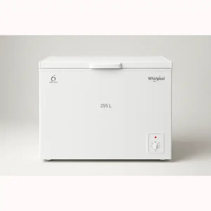 Congelatore a pozzetto Whirlpool bianco 255 L con maniglia superiore e controllo termostato semplice