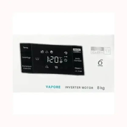 Pannello di controllo lavatrice WHIRLPOOL con display digitale e capacità 8 kg