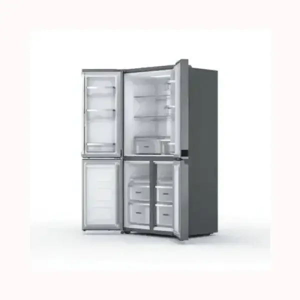 Frigorifero WHIRLPOOL a quattro porte con ampio spazio interno e design moderno in acciaio inox