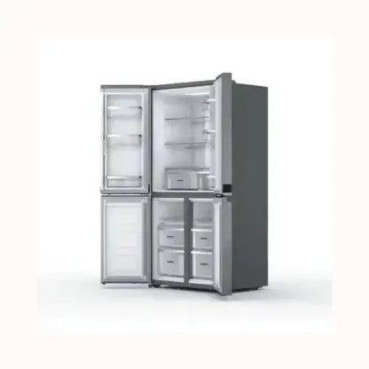 Frigorifero WHIRLPOOL a quattro porte con ampio spazio interno e design moderno in acciaio inox