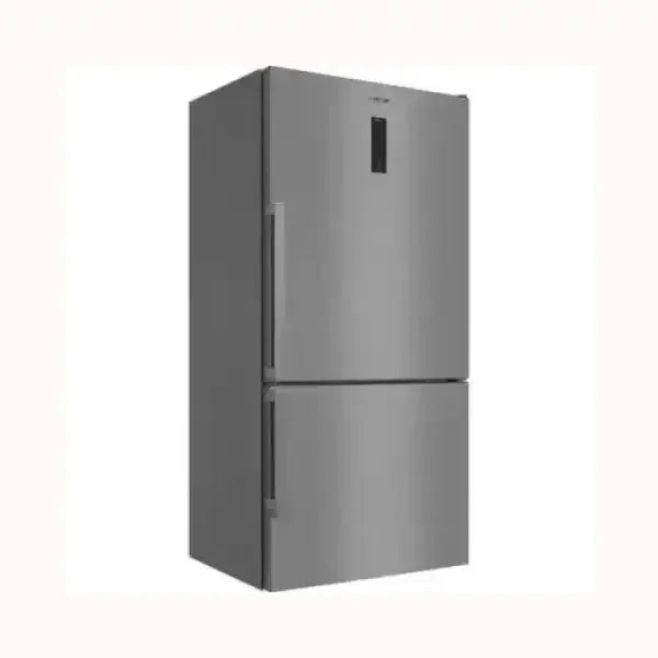 Frigorifero Whirlpool in acciaio inox con doppia porta e design moderno per cucina