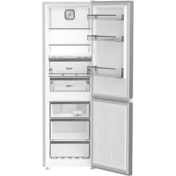Frigorifero Whirlpool bianco con doppia porta e scomparti interni per conservazione alimenti