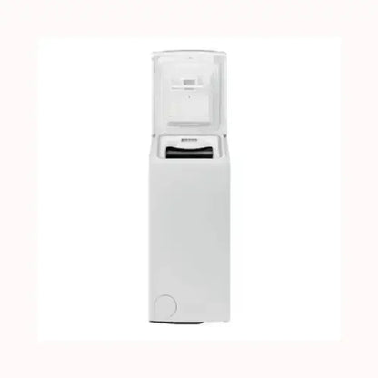 Lavatrice a carica dall'alto WHIRLPOOL bianca con design compatto e apertura del coperchio