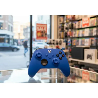 Joypad Xbox Serie blu per giochi con design ergonomico e controlli precisi