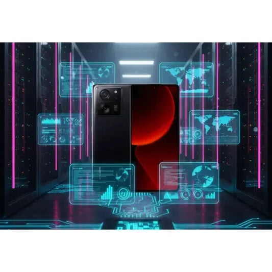 Smartphone Xiaomi 13T Pro con design elegante e display innovativo in un ambiente tecnologico futuristico