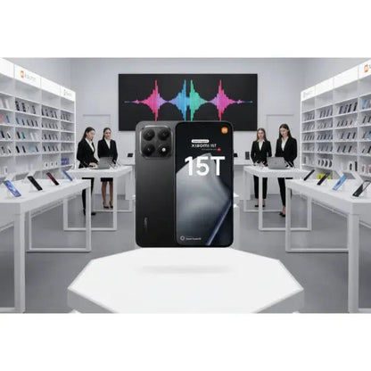Smartphone Xiaomi 15T in esposizione in un negozio tecnologico moderno