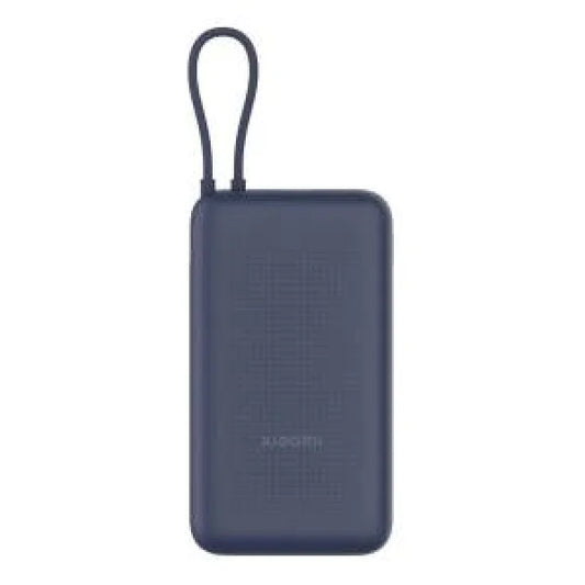 Xiaomi Powerbank portatile blu con design compatto e cavo integrato per ricaricare dispositivi mobili