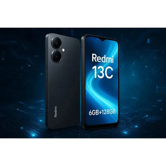 Smartphone Xiaomi Redmi 13C con 6GB di RAM e 128GB di memoria interna in colore nero