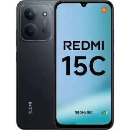 Smartphone Xiaomi Redmi 15C in nero con display ampio e design elegante