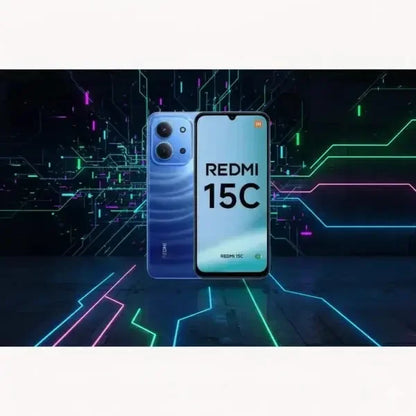 Smartphone Xiaomi Redmi 15c con display luminoso e design elegante in blu