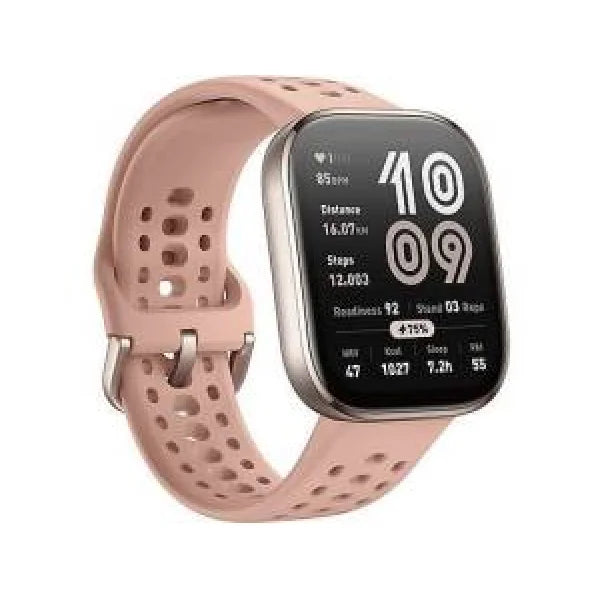 Smartwatch Xiaomi con cinturino rosa e schermo digitale per monitoraggio fitness e attività