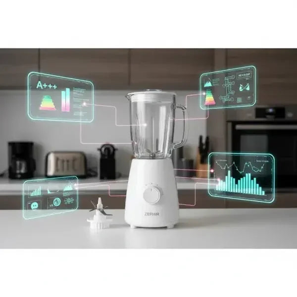 Frullatore Zephir bianco con tecnologia avanzata per frullare e impastare facilmente